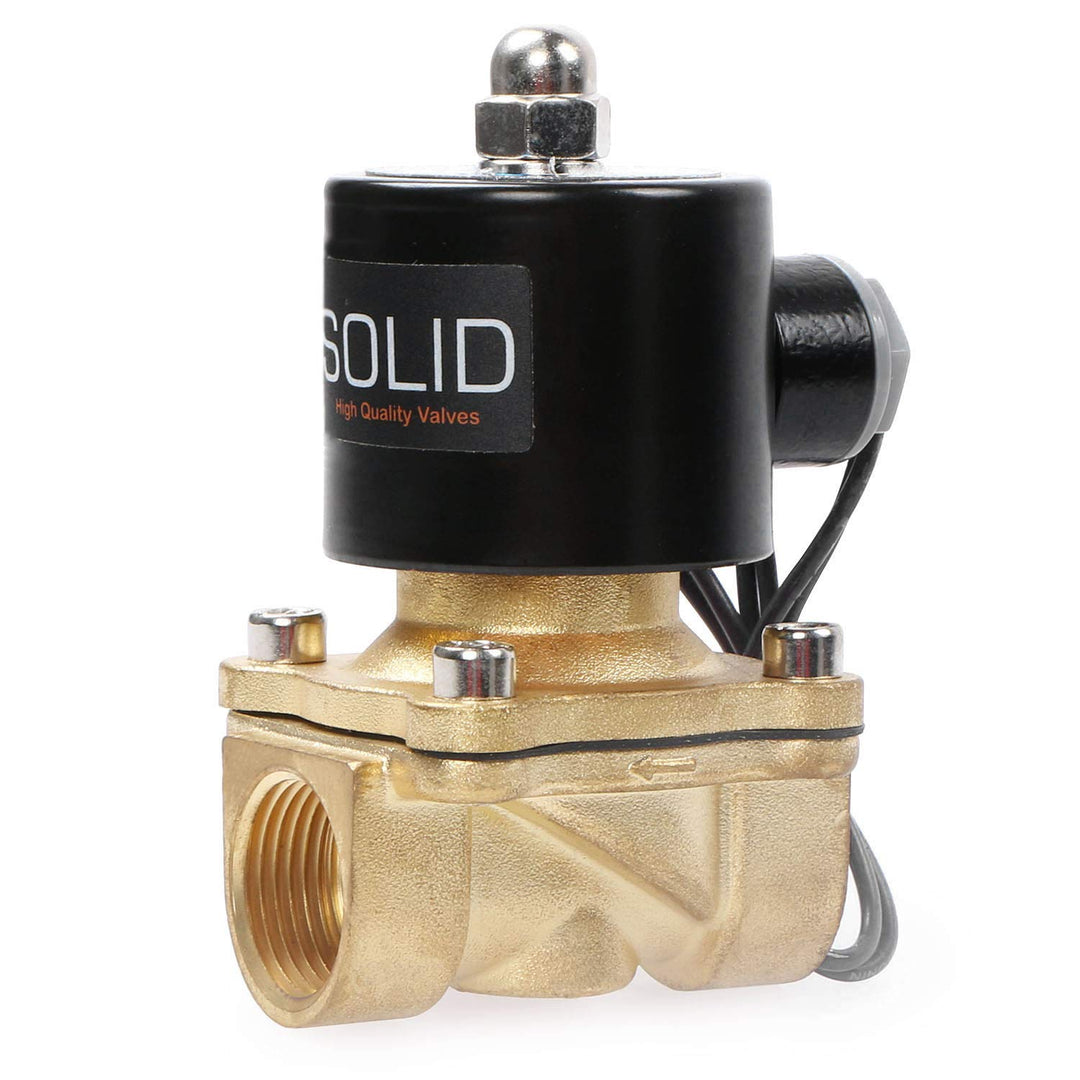 U.S. Solid 3/4" G 24V DC Messing Magnetventil Direktgesteuert für Wasser Luft Gas Öl NC Brass Soleno