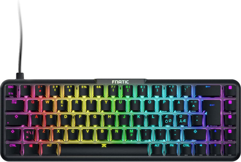 Fnatic STREAK65 - Compact RGB Gaming Mechanical Keyboard - Silent Speed Linear Switches - 65% Layout