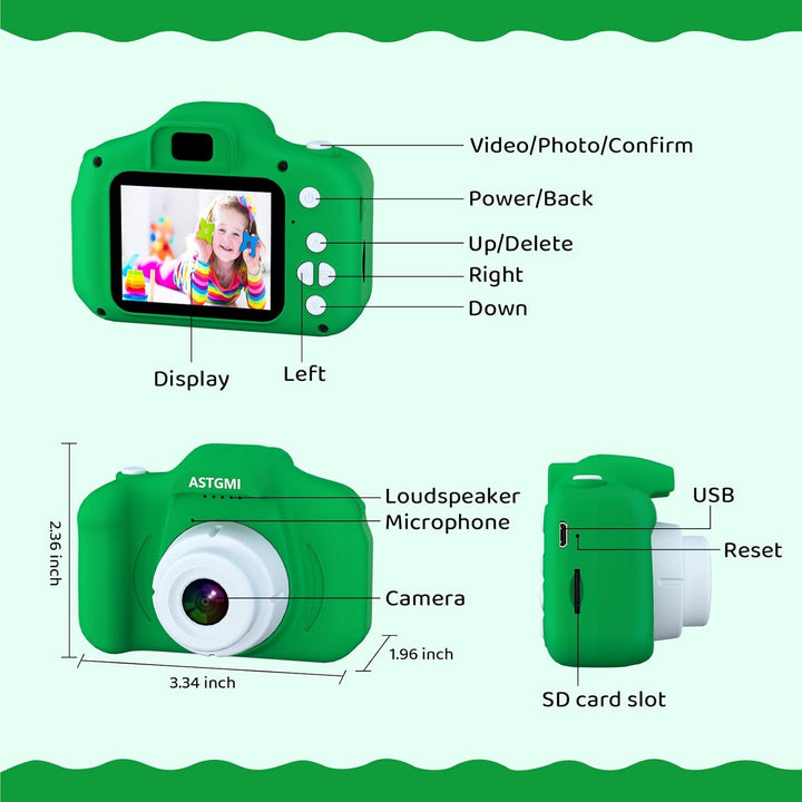 Kinder Kamera, 2.0”Display Digitalkamera Kinder,Geschenke für 3 4 5 6 8 7 9 10 11 Jahre Jungen und m