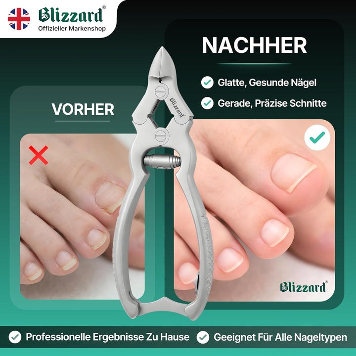 Blizzard Nagelzange für starke Fussnägel (15cm) -Professionelle Dicke & Eingewachsene Zehennagelknip