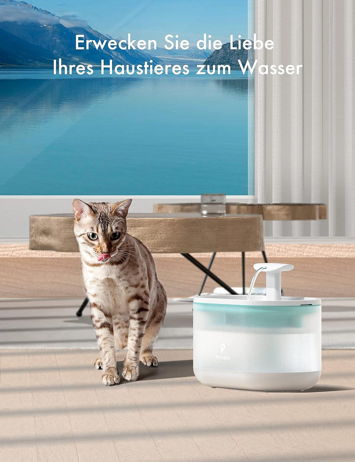 PETLIBRO Trinkbrunnen für Katze Ultraleise, 2,1L Capsule Katzenbrunnen mit Zwei Durchflussmodi (d. N