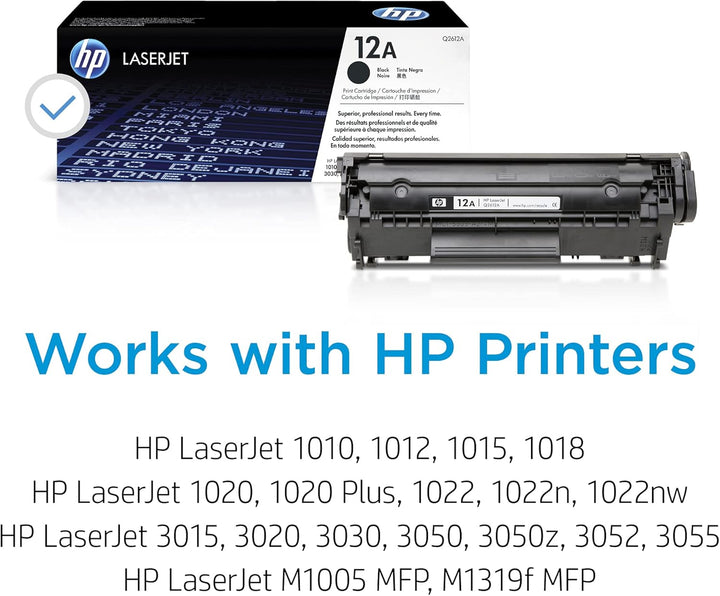 HP 12A (Q2612A) Schwarz Original Toner für HP Laserjet 1010, 1020, 1022, 3015, 3050, 3055 schwarz St