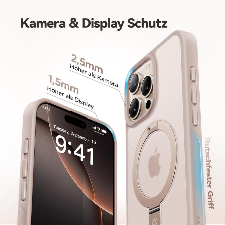 CASEKOO MagicStand für iPhone 16 Pro Hülle mit MagSafe [Unsichtbarer Ständer] [MIL-STD-810H Militärs