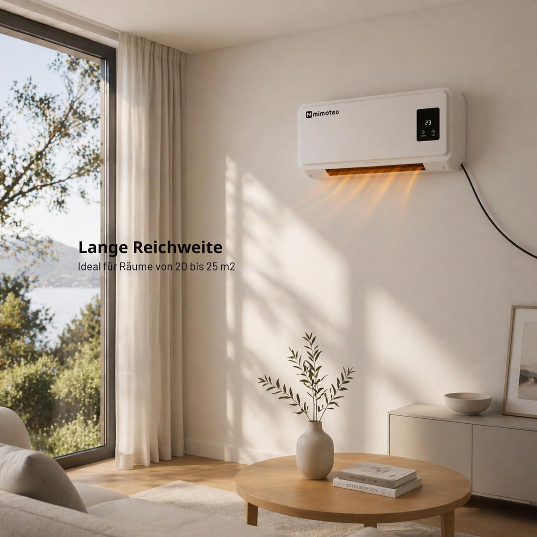 M Mimotec Wand-Heizlüfter 2000W, leise, mauer