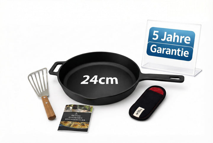 Ottia geschliffene Gusseisenpfanne, bekannt aus dem Fachhandel. Sehr widerstandsfähig und robust. 24