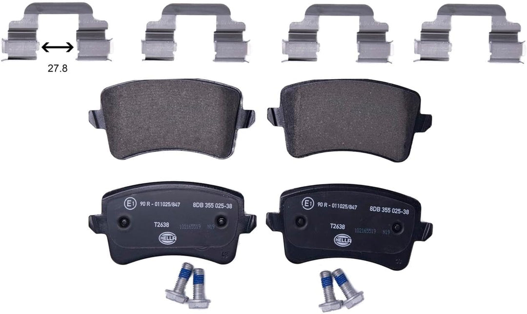 HELLA PAGID 8DB 355 025-381 Bremsbelagsatz - T2638 - Dicke/Stärke: 17.5mm - Bremssystem: Lucas - nic