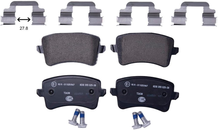 HELLA PAGID 8DB 355 025-381 Bremsbelagsatz - T2638 - Dicke/Stärke: 17.5mm - Bremssystem: Lucas - nic