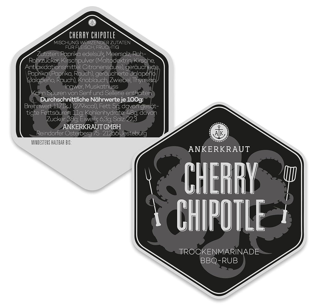 Ankerkraut Cherry Chipotle BBQ Rub, Rub Gewürzmischung für Rind, Schwein, Chicken Wings und Pulled P