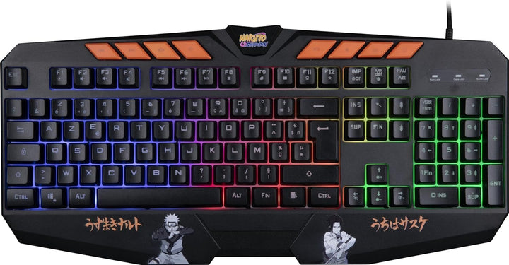 Konix Naruto Shippuden Kabelgebundene Gaming-Tastatur mit QWERTZ-Membran - Anti-Ghosting - 1,7 m Kab