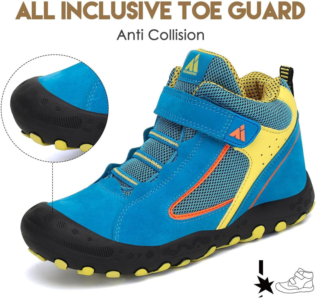 Mishansha Kinder Wanderschuhe Trekking Wanderstiefel Outdoor Trekkingschuhe 28 EU Verkehrsblau, 28 E