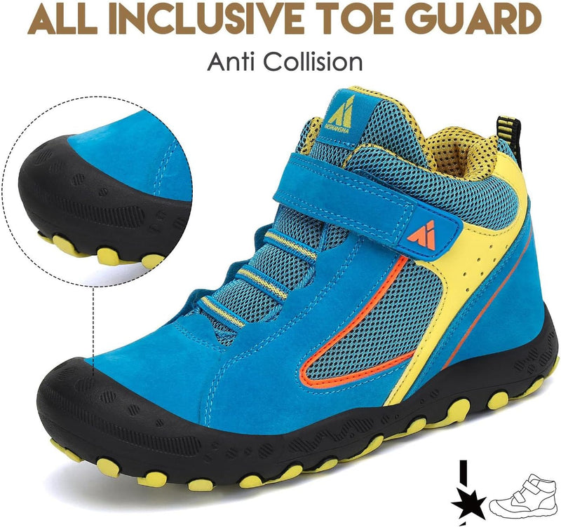 Mishansha Kinder Wanderschuhe Trekking Wanderstiefel Outdoor Trekkingschuhe 28 EU Verkehrsblau, 28 E