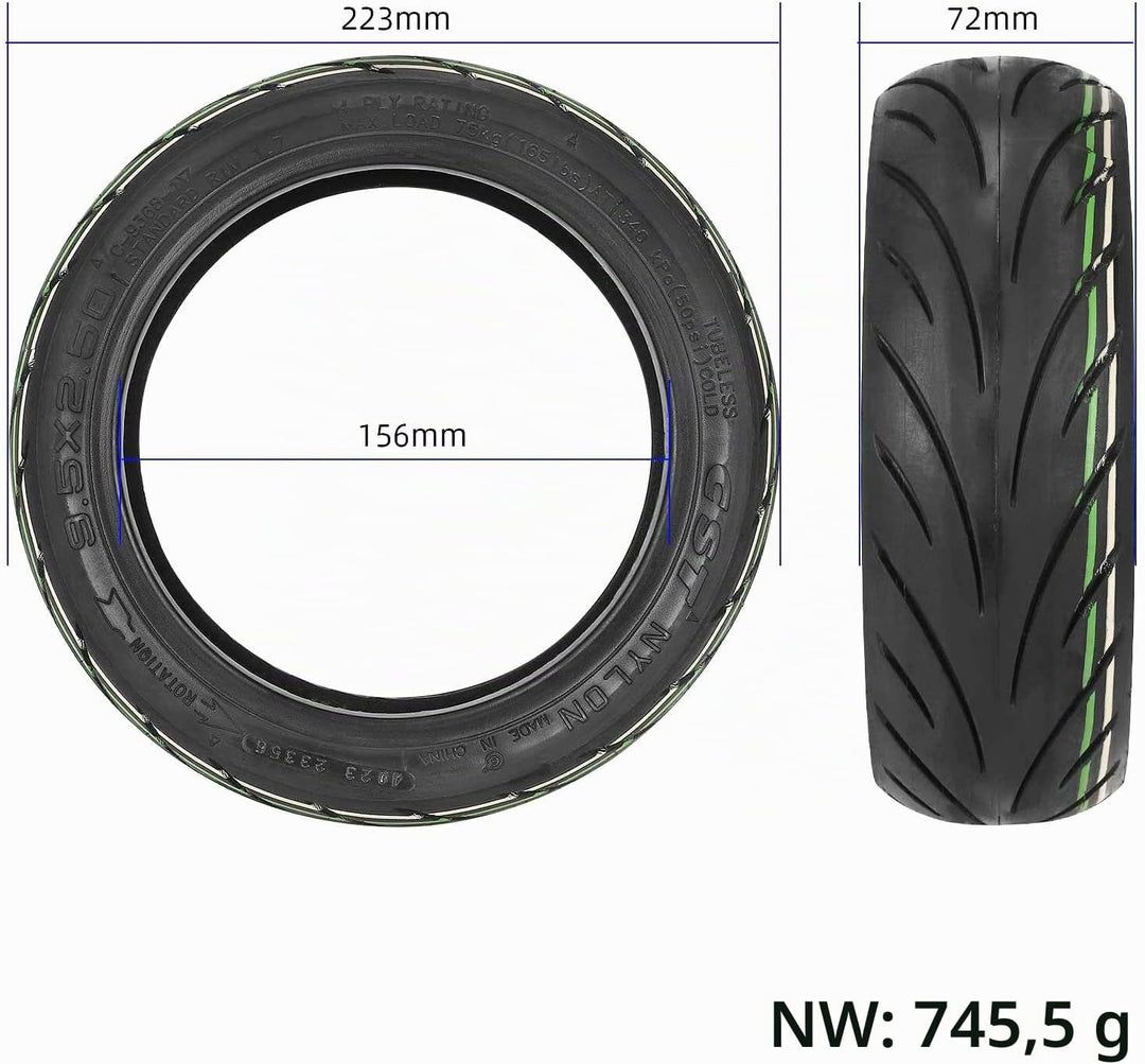 9,5 x 2,50 Selbstreparierende Reifen für NIU KQi3 Sports/Pro/Max Elektroroller, 9,5 Zoll Tubeless Re
