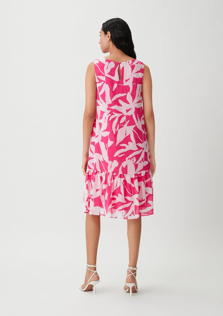 Comma Damen Kleid 32 44c8 Pink|weiss, 32 44c8 Pink|weiß