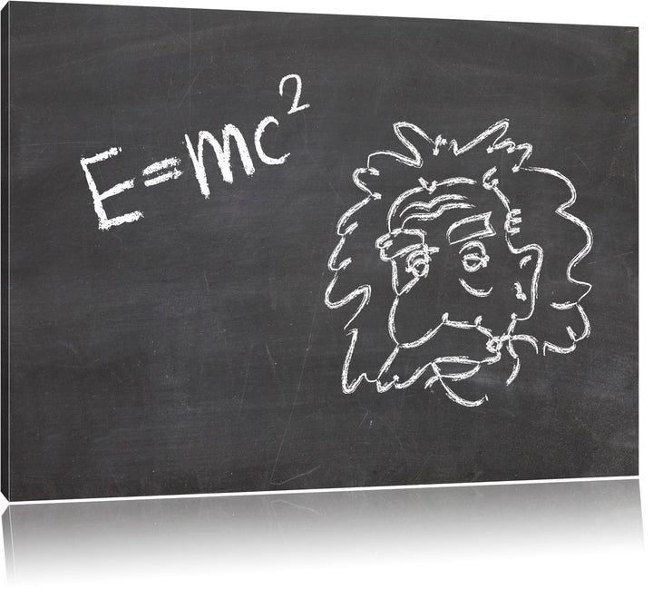 Albert Einstein M=c Format: 100x70 auf Leinwand, XXL riesige Bilder fertig gerahmt mit Keilrahmen, K
