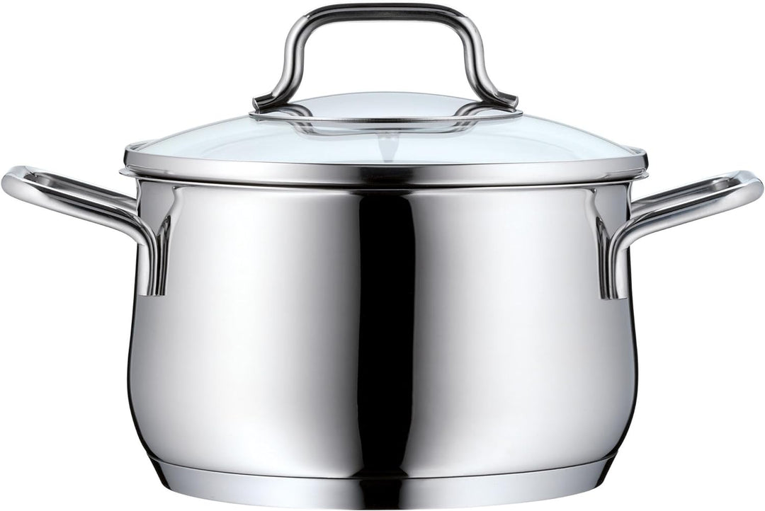 WMF Brilliant Topfset Induktion 6-teilig, Kochtopf Set mit Glasdeckel, Cromargan Edelstahl satiniert