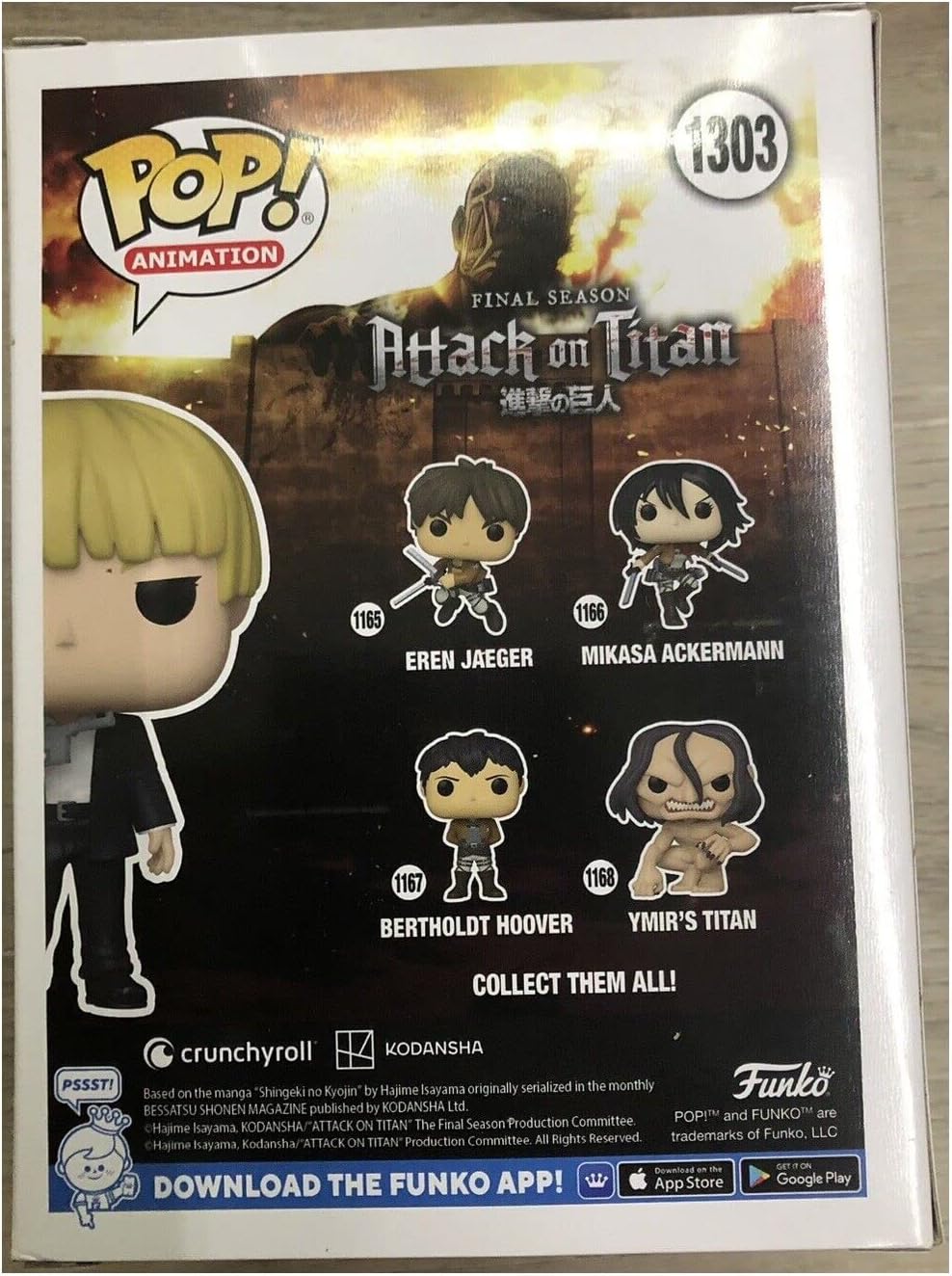 Funko Attack on Titan Final Season Yelena Exclusive Pop 1303