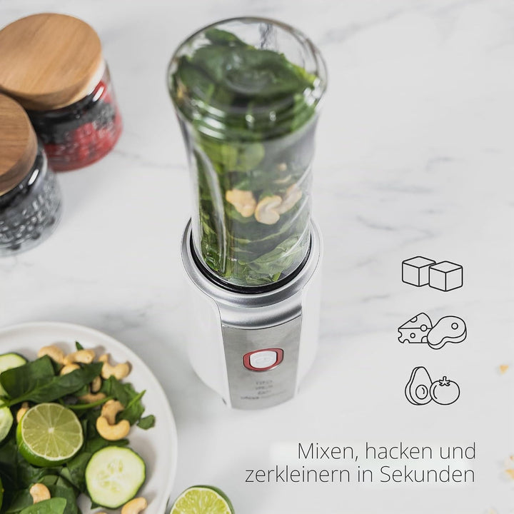Ufesa Nutrifusion Tragbarer Personal Blender mit 500 W Leistung, 4 Edelstahlklingen, geeignet zum Ze