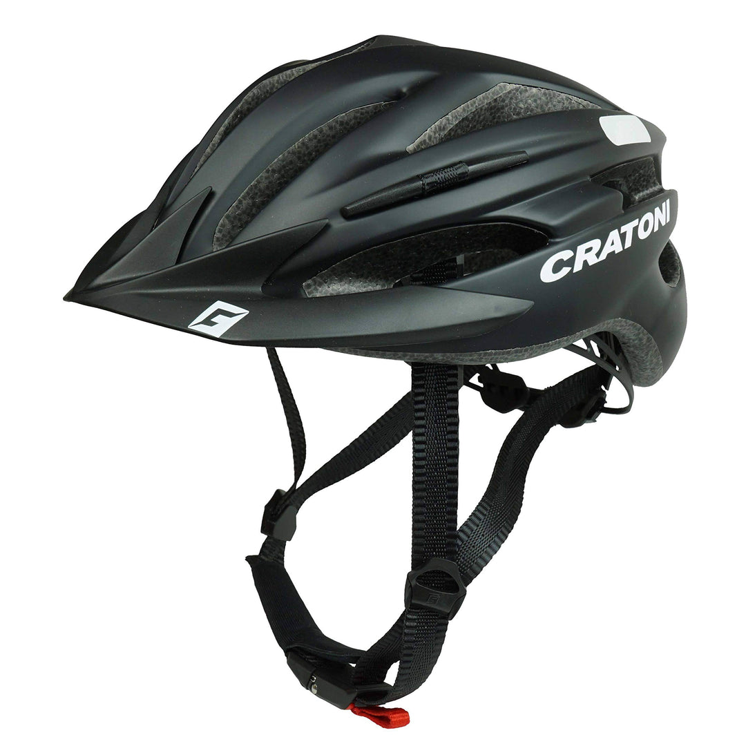 Cratoni Fahrradhelm Pacer, Black matt - Reflektor, Gr. L-XL (58-62 cm)