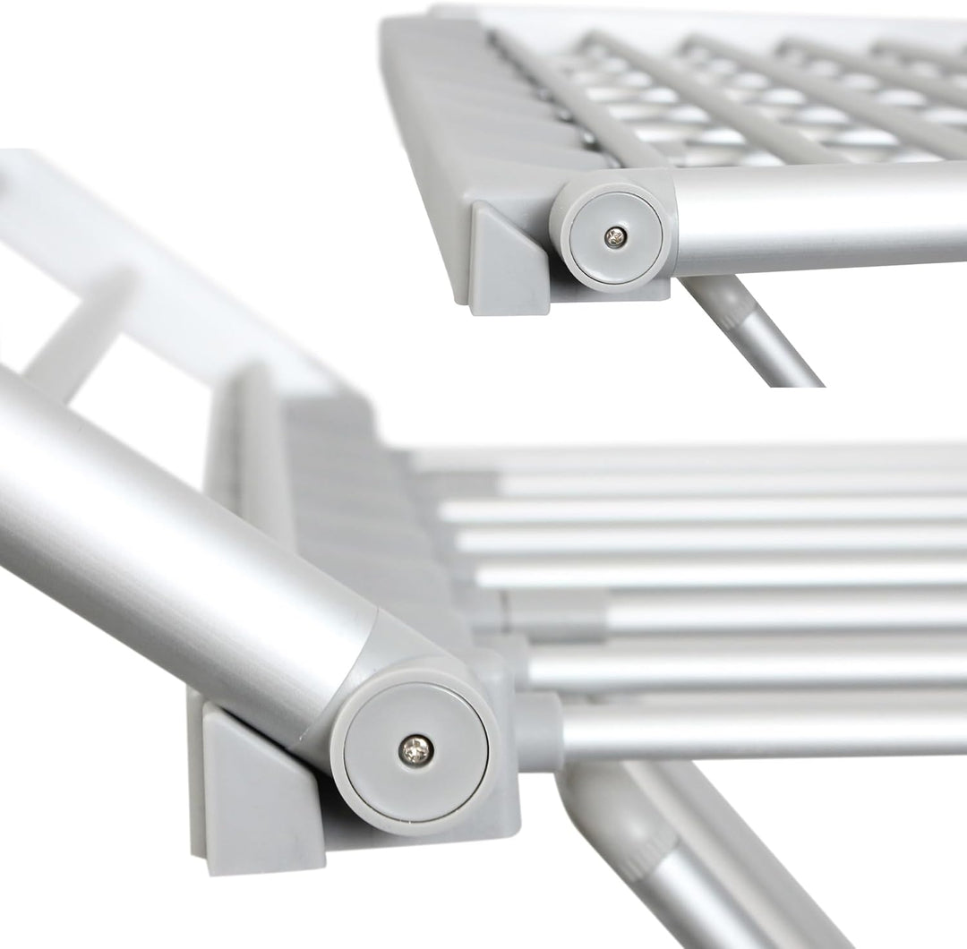 Fishtec - Elektrischer Wäscheständer, faltbar, aus Aluminium – Handtuchtrockner für Badezimmer, behe