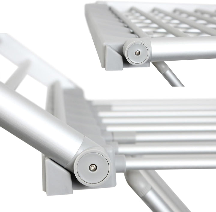 Fishtec - Elektrischer Wäscheständer, faltbar, aus Aluminium – Handtuchtrockner für Badezimmer, behe