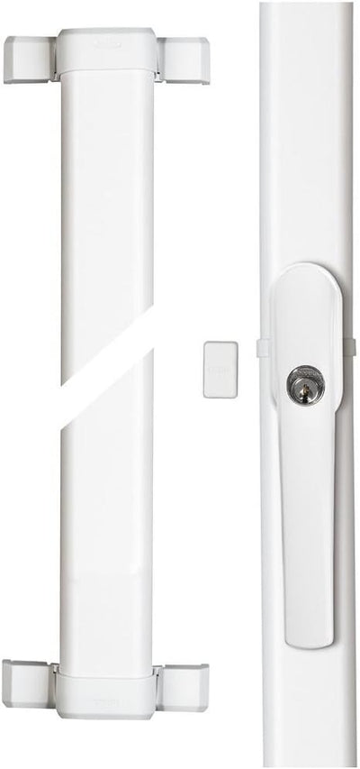 ABUS Fenster-Stangenschloss FOS550A AL0145 - Zusatzsicherung mit Druckzylinder und Alarmfunktion, gl