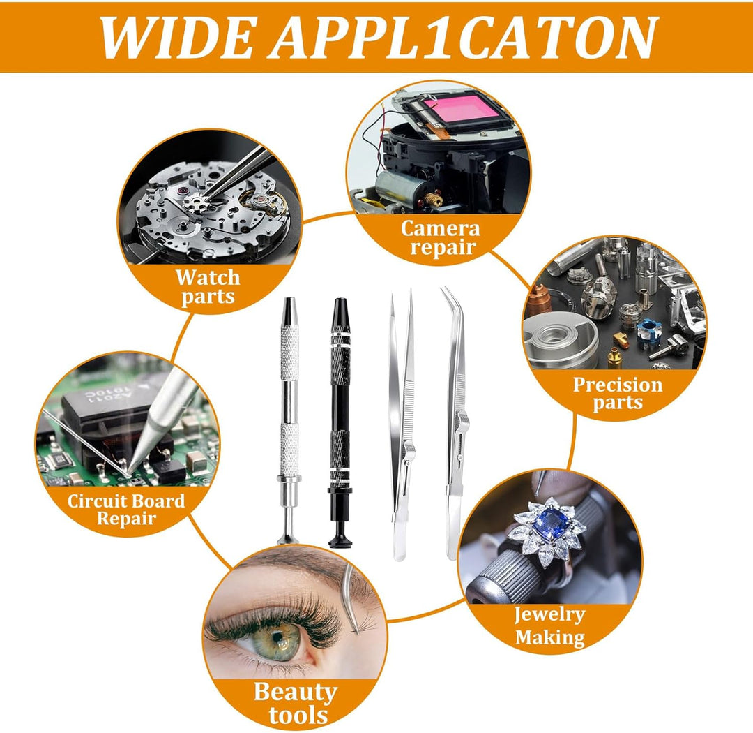 4 Stück Piercing Kugel Aufdreher Piercing Zange Pick Up Tool Prong Klaue Pinzette Abgewinkelte Grabb