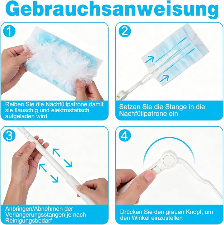 52 Stück Staubmagnet Nachfüllpack für Swiffer Staubmagnet, Einweg-Magnet Staubwedel für Swiffer Dust