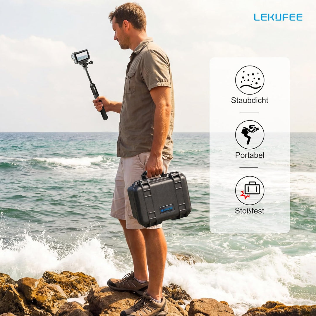 LEKUFEE wasserdichte Hartschalen-Tragetasche für DJI Osmo Action 6,Osmo Action 5 Pro/4/3,Standard Co