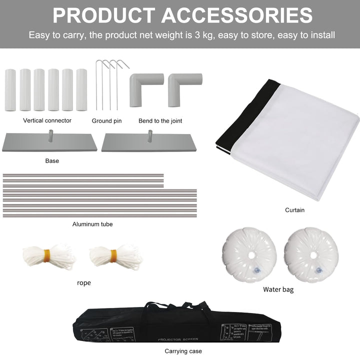 Projektion Leinwand mit Stand 100 Zoll HD 4K Outdoor Indoor Projector Screen Schnelles Falten Tragba
