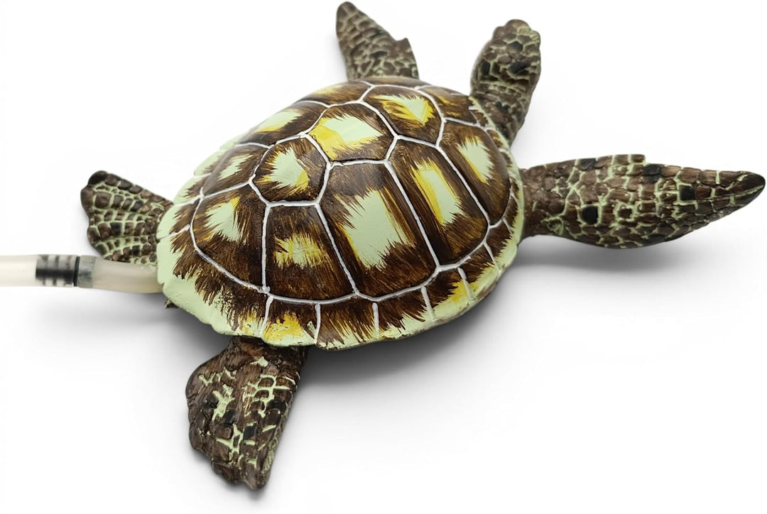 Wasserspeier Schildkröte schwimmend Solar Wasserspiel Teichdekoration Springbrunnen Teichfigur Garte