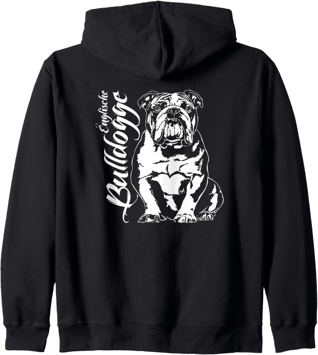 Lustige Englische Bulldogge Hund Hunde Portrait Kapuzenjacke