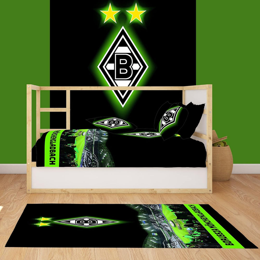 Borussia Mönchengladbach Teppich Borussia-Park 100 x 120cm rutschhemmend lärmhemmend Fan-Teppich Kin