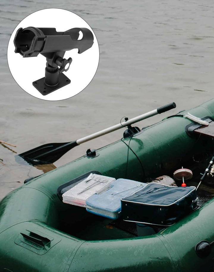 QWORK® 2 Stück Boot Kajak Angelrutenhalter Bootsrutenhalter - 360 Grad Einstellbar - Montage horizon