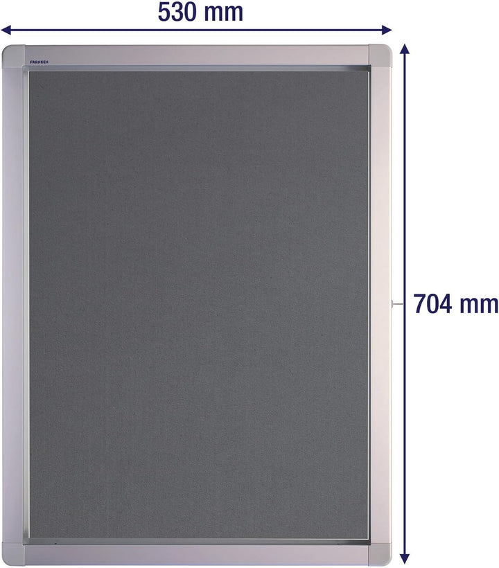 Franken SK4PTE12 Schaukasten (4 x DIN A4 Filz, Format 53 x 70.4 x 4.5 cm) grau Filztafel Grau 4x A4,