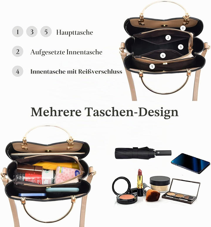 FANDARE Handtaschen für Damen Tote Beutel Umhängetaschen Wasserdicht Schultertasche Tragetasche PU-L