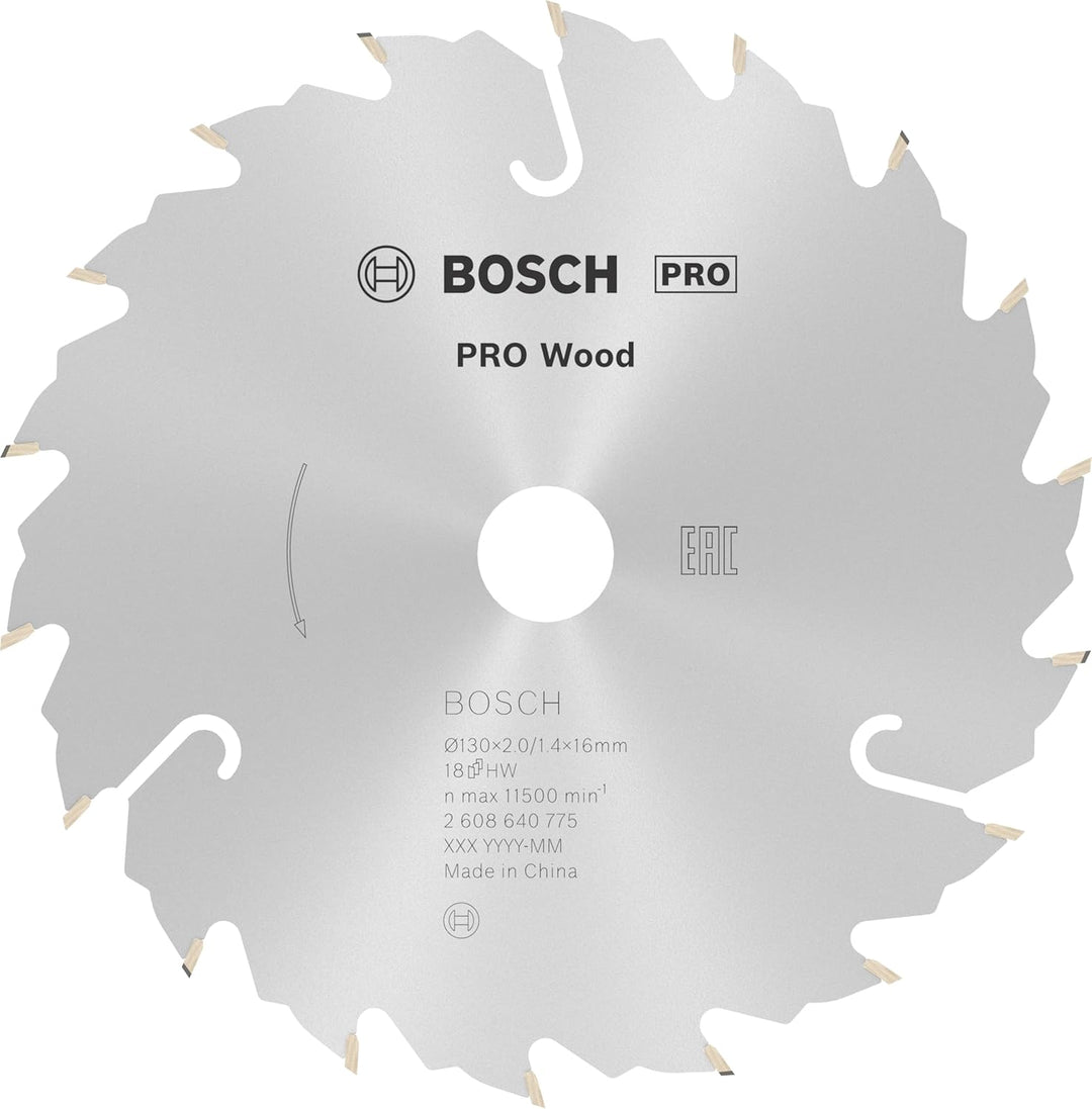 Bosch 1x PRO Wood Kreissägeblatt für Akku-Handkreissägen (für Weichholz, Hartholz, Ø mm, Professiona