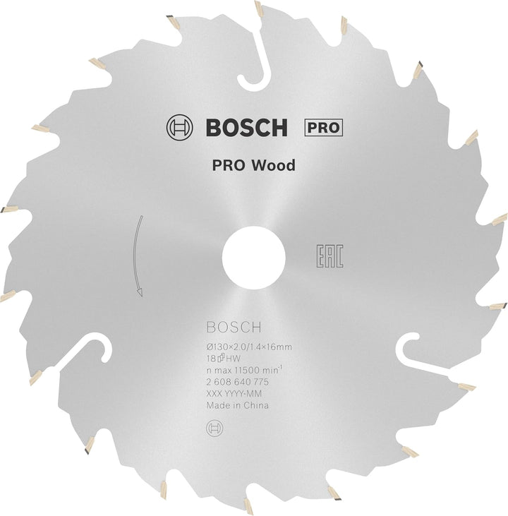 Bosch 1x PRO Wood Kreissägeblatt für Akku-Handkreissägen (für Weichholz, Hartholz, Ø mm, Professiona