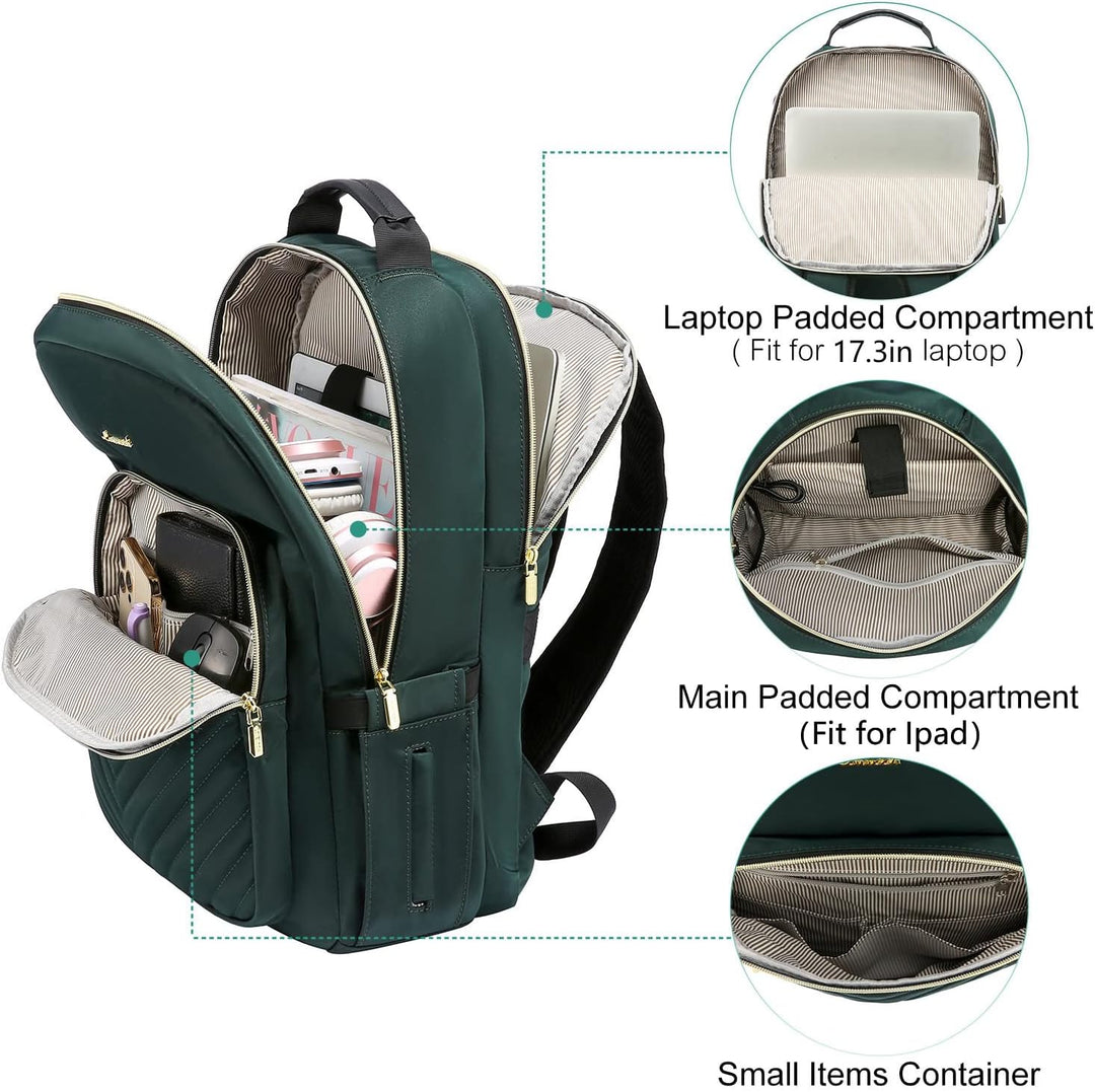 LOVEVOOK Rucksack Damen Gross, 17 Zoll Laptoptasche Daypacks Schulrucksack Mädchen Teenager Elegant