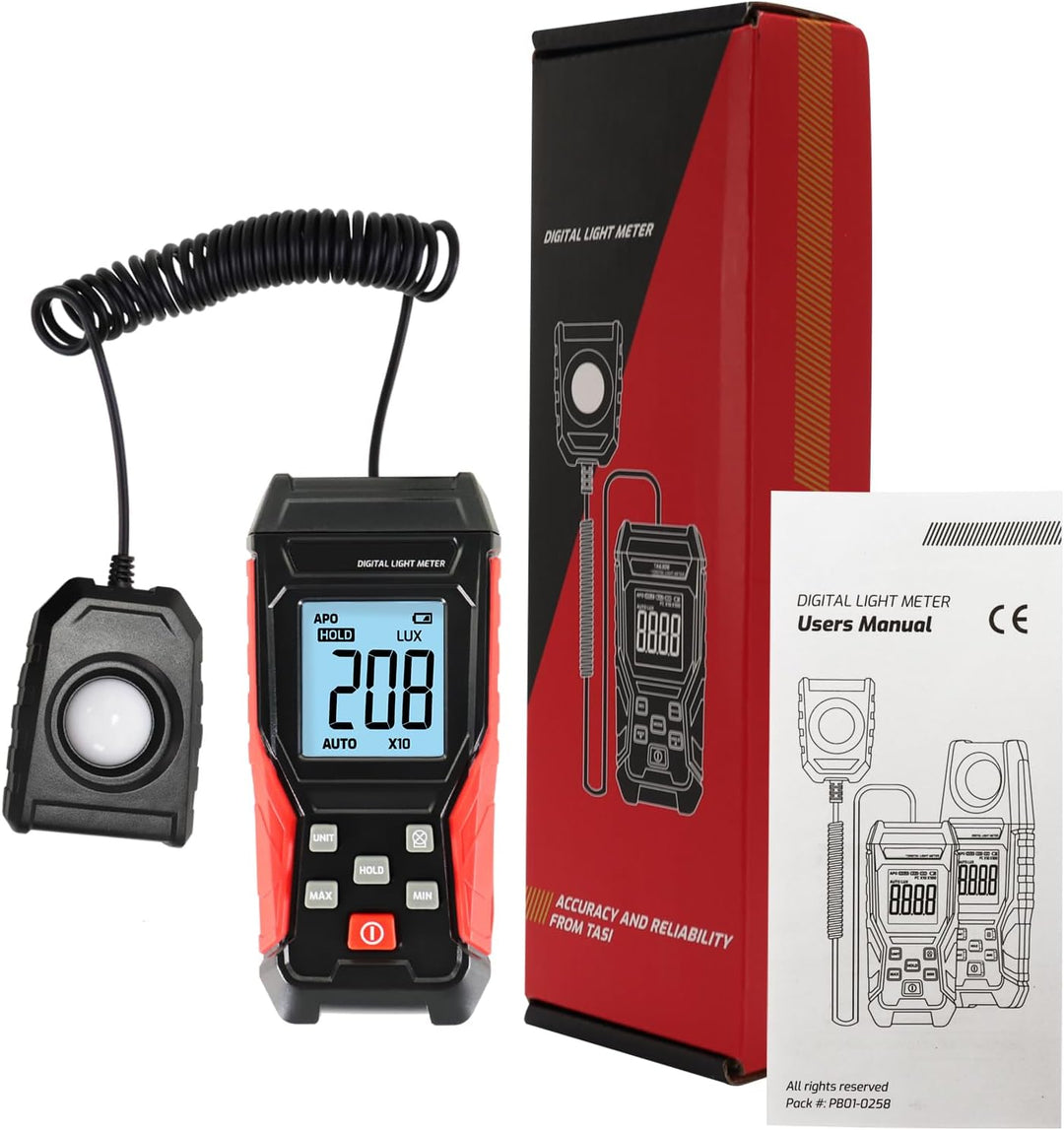 Photometer Digitales Luxmeter-Beleuchtungsstärke-Photometer mit um 360 Grad drehbarem Sensor, Messbe