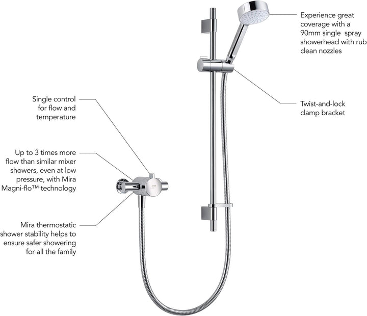 Mira Showers 1.1869.001 Minilite Exposed Duscharmatur, variabel, Chrome