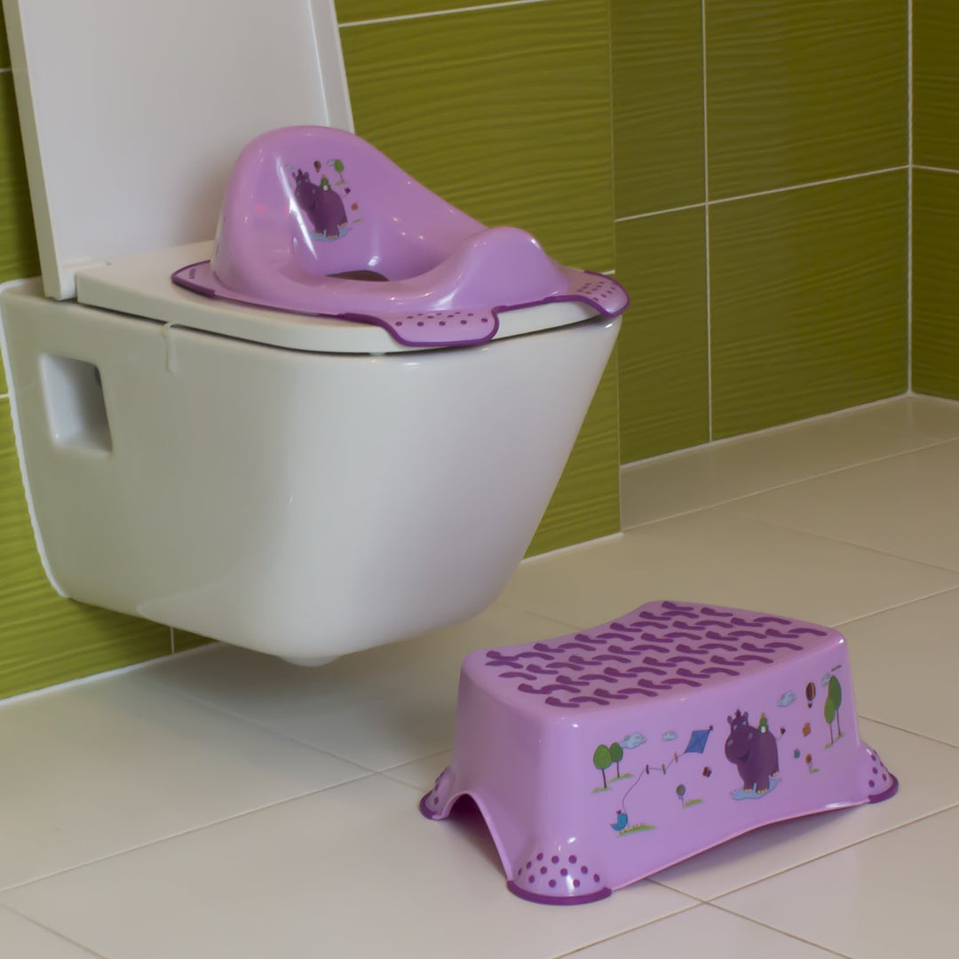 keeeper Hippo Tritthocker, Ab ca. 18 Monate bis ca. 10 Jahre, Anti-Rutsch-Funktion, Tomek, Lila Hipp