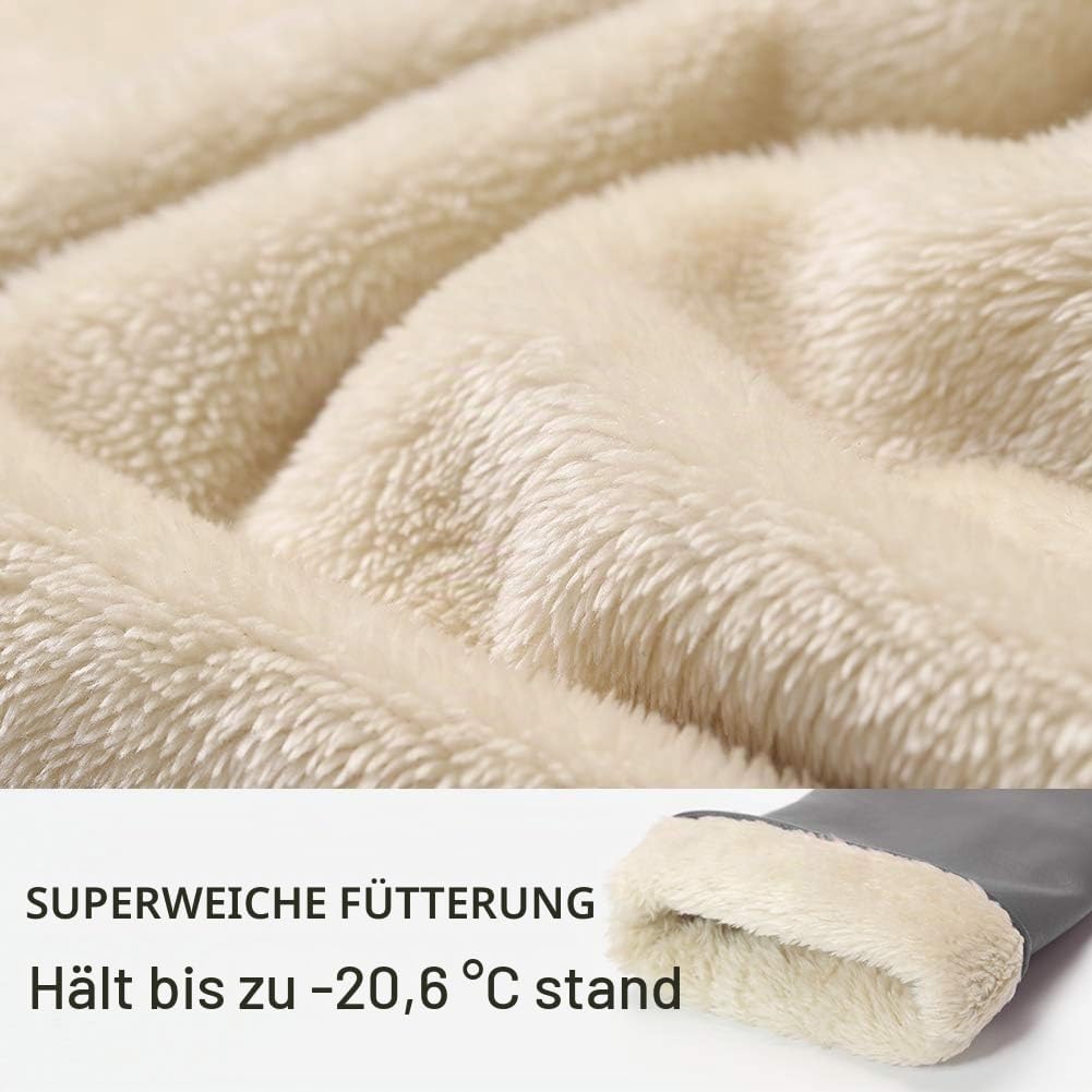 vislivin Vollhand Touchscreen-Handschuhe für Damen Leder Handschuhe Warmer Winter SMS Autofahren Han