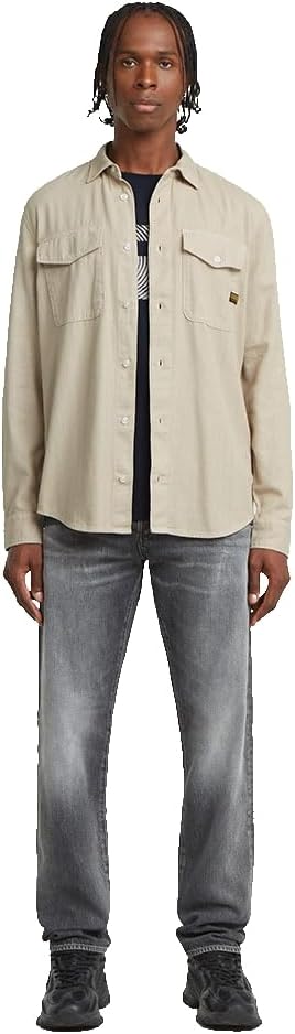 G-STAR Herren Marine Slim Hemd Shirts (1er Pack) S Beige (Dk Brick Gd D24963-d454-d848), S Beige (Dk