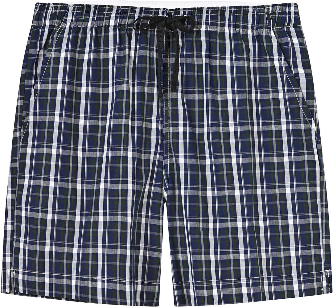 MoFiz Schlafshorts Jungen Baumwolle Kurz Pyjamahose Schlafanzug Karierte Hose Loungewear Nachtwäsche