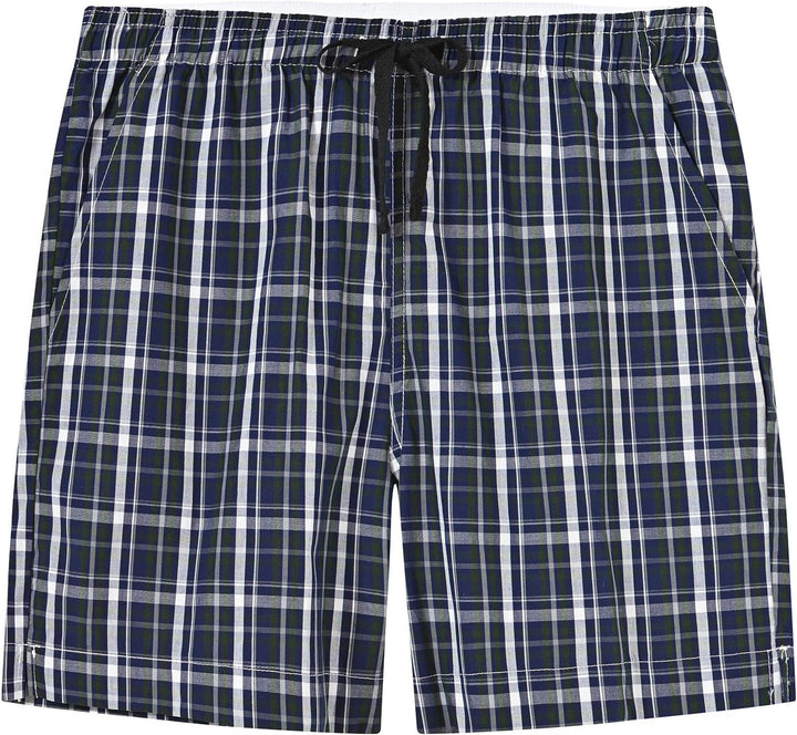 MoFiz Schlafshorts Jungen Baumwolle Kurz Pyjamahose Schlafanzug Karierte Hose Loungewear Nachtwäsche