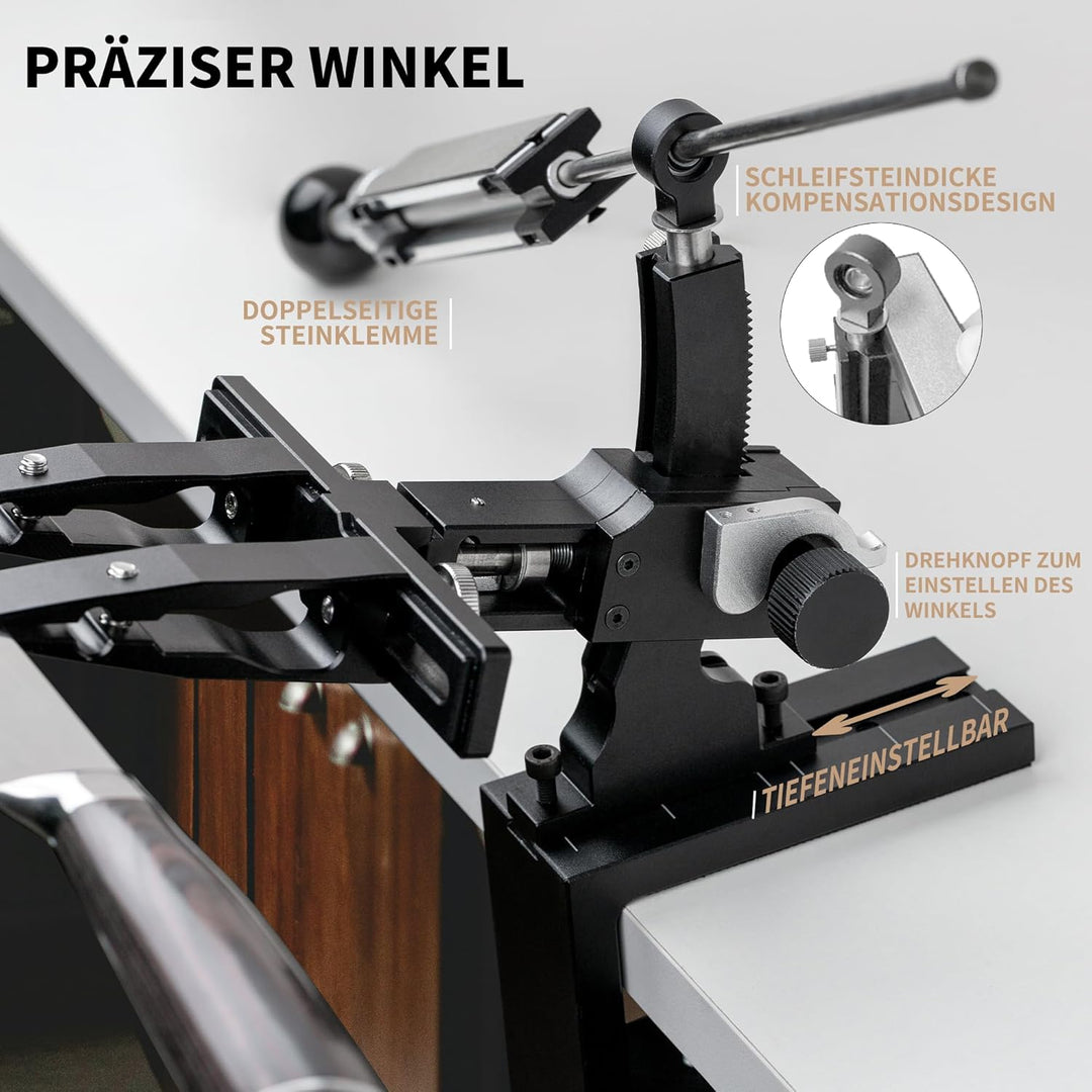 CWOVRS Messerschärfsystem Profi, Präziser Winkel-Schärfer Messerschärfer, Aluminium CNC Messerschlei