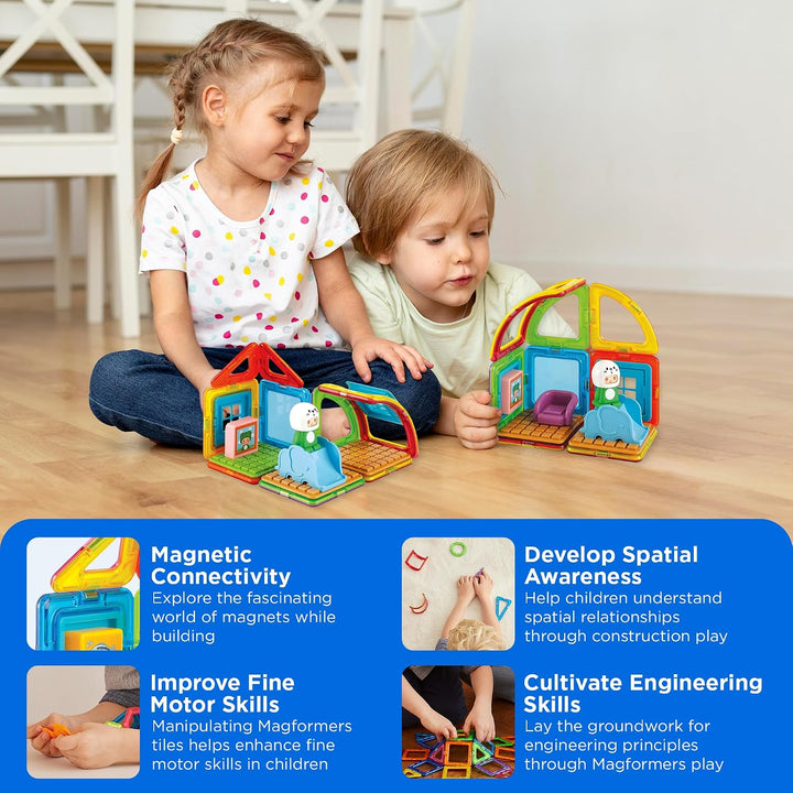 Magformers Cube House Frog 20-Piece Magnetic Construction Toy. STEM Set with Magnetic Shapes and Acc