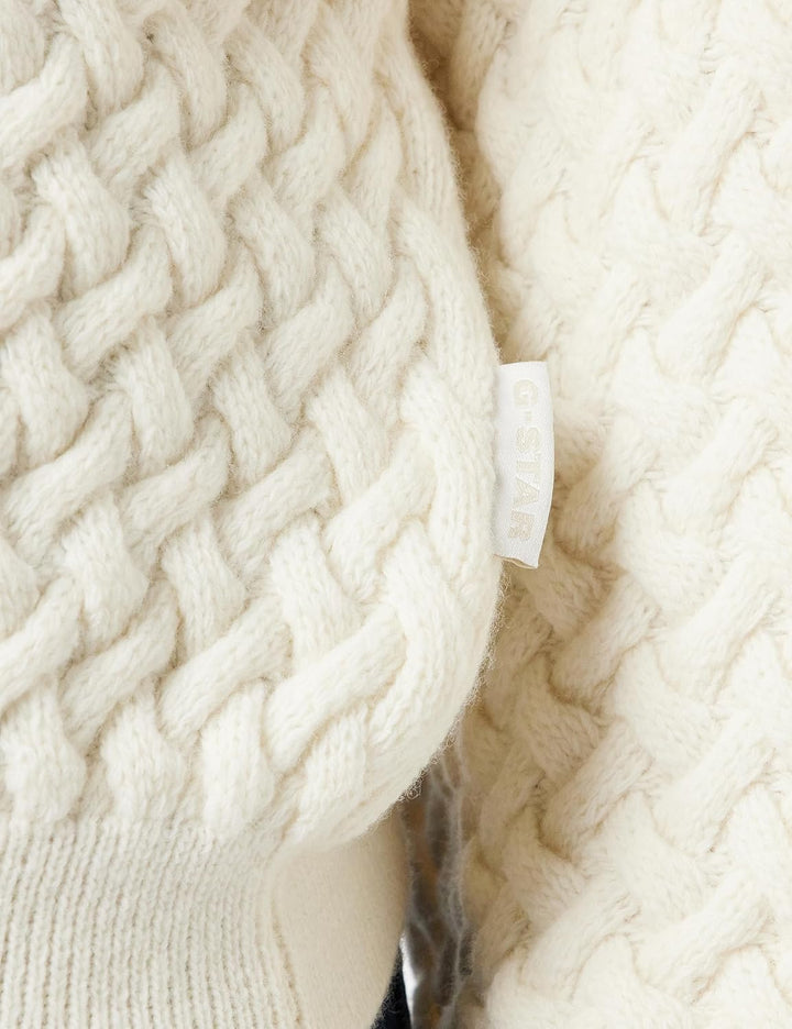 G-STAR Damen Chunky Loose Boat Knitted Pullover Knits, Beige (Eggnog D23968-d170-g076)