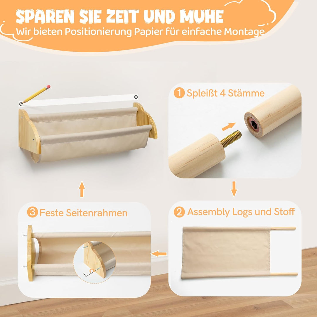 Gronda Wandregal Holz, 60 cm Bücherregal Kinder, Wandregal Kinderzimmer, Bücherregal Wandmontage für