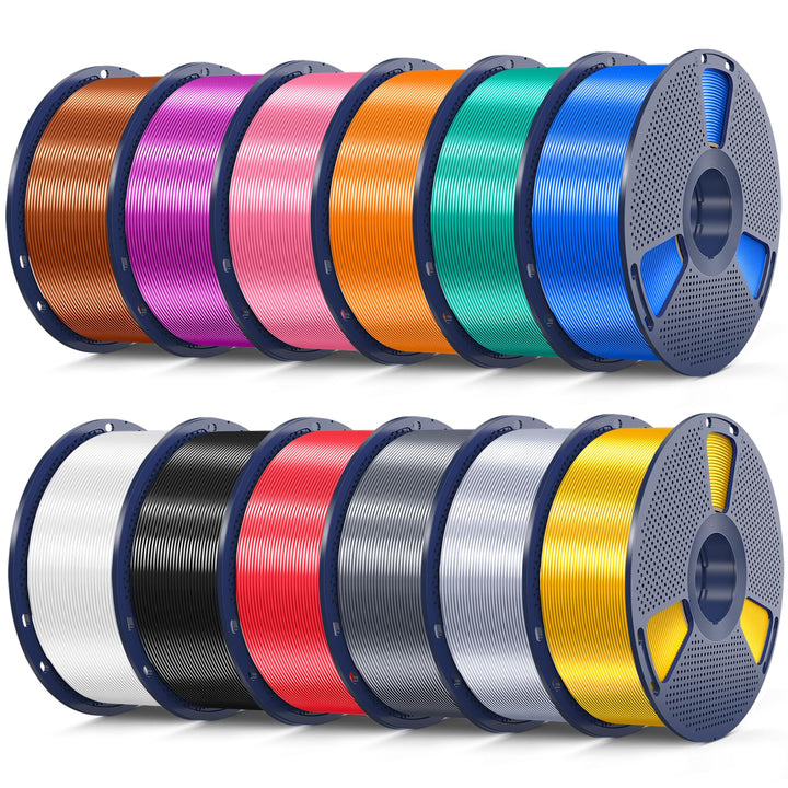 SUNLU 12KG PLA+ Silk Filament, Glänzendes SILK PLA PLUS Filament, Glatte Seidige Oberfläche, 1KG pro